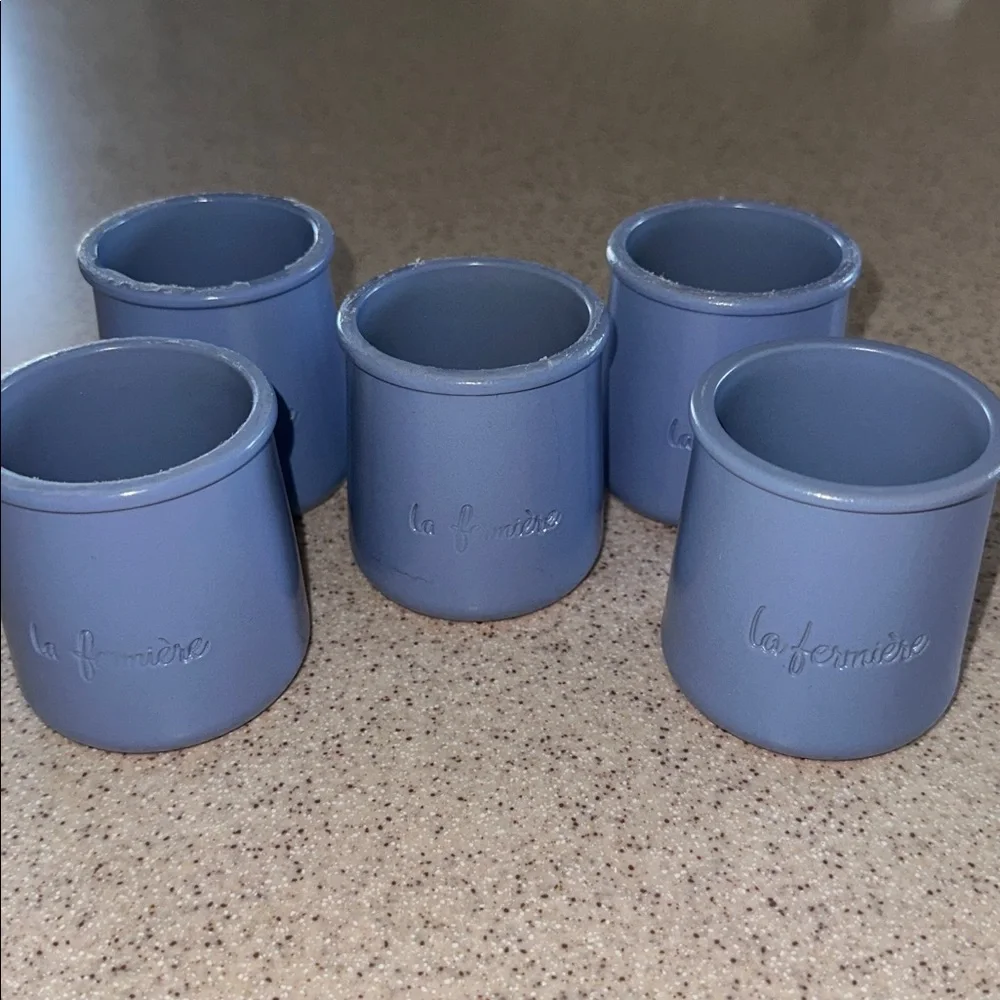 La Fermière' Small Lavender Ceramic Pots - Lot of 5 from France & U.S.